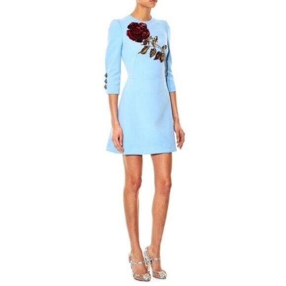 Dolce And Gabbana Blue Short Night Out Dress Size 40 IT  XS/S US  $6200 - Picture 1 of 13